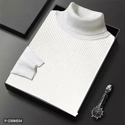 Classic Wool Blend Solid Sweatshirts for Men-thumb0