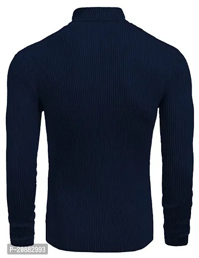 Classic Wool Blend Solid Sweatshirt for Men-thumb3