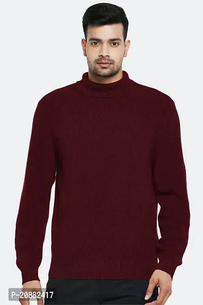Classic Wool Blend Solid Sweatshirt for Men-thumb0