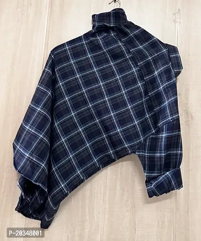 Clothster Dark Blue Check Shirt For Men-thumb2