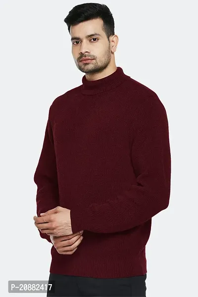 Classic Wool Blend Solid Sweatshirt for Men-thumb2