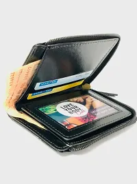 fashlook black standing zipper wallet for men-thumb2