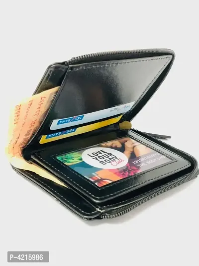 fashlook black standing zipper wallet for men-thumb3