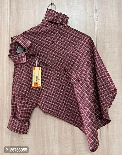 Clothster Maroon check Shirt For Men