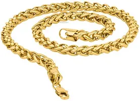 Men's Solid Yellow Gold Figaro  Chain Necklace - Gold chain, figaro chains, (22 Inch)Water And Sweat Proof Jawellery-thumb4