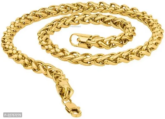 Men's Solid Yellow Gold Figaro  Chain Necklace - Gold chain, figaro chains, (22 Inch)Water And Sweat Proof Jawellery-thumb5