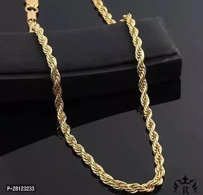 Stylish Golden Brass Chain Water And Sweat Proof Jawellery For Men And Women-thumb0