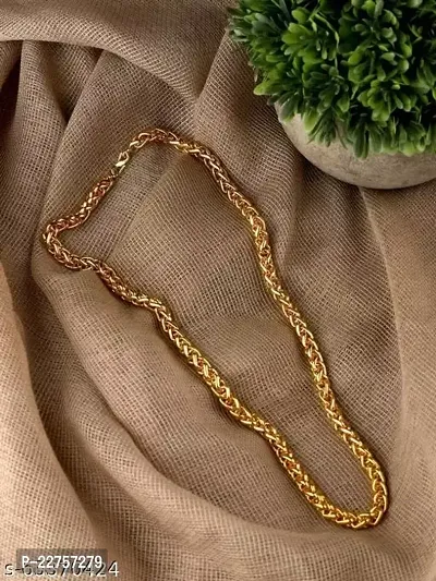Men's Solid Yellow Gold Figaro  Chain Necklace - Gold chain, figaro chains, (22 Inch)Water And Sweat Proof Jawellery-thumb3
