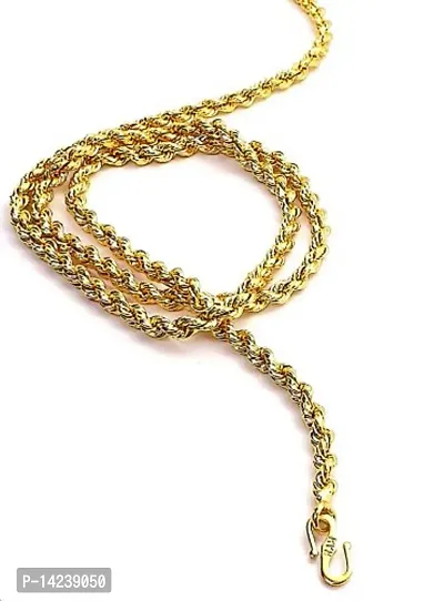 Stylish Trendy Exclusive Gold plated chain for boys and Men Gold-plated Plated Brass Chain(23 Inch)Water And Sweat Proof Jawellery-thumb3
