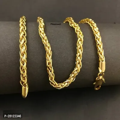 Stylish Golden Brass Chain Water And Sweat Proof Jawellery For Men And Women-thumb0