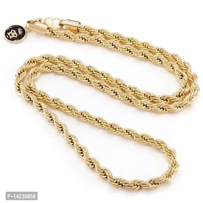 Stylish Trendy Exclusive Gold plated chain for boys and Men Gold-plated Plated Brass Chain(23 Inch)Water And Sweat Proof Jawellery-thumb4