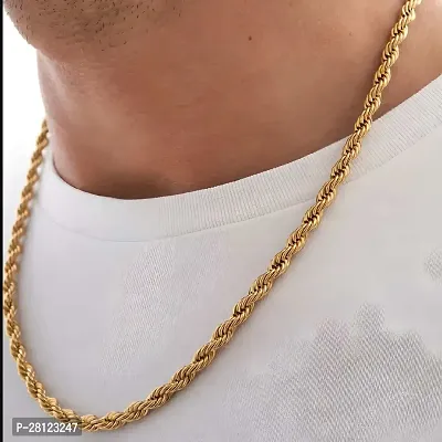 Stylish Golden Brass Chain Water And Sweat Proof Jawellery For Men And Women-thumb0