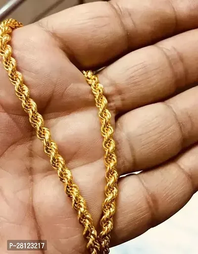 Stylish Golden Brass Chain Water And Sweat Proof Jawellery For Men And Women-thumb0