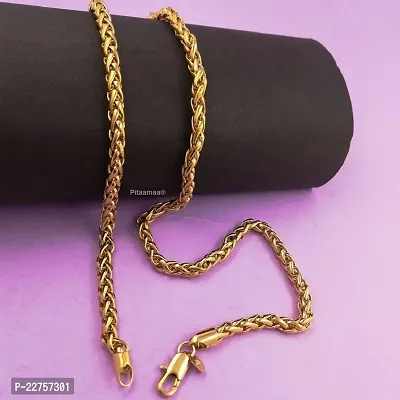 Golden Criss Cross Chains For Unisex (23 Inch)