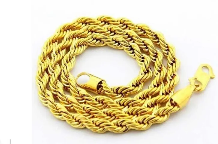 Pitaamaa Long Gold-plated Plated Brass Chain (23 INCH)Water And Sweat Proof Jawellery MGPC-0124