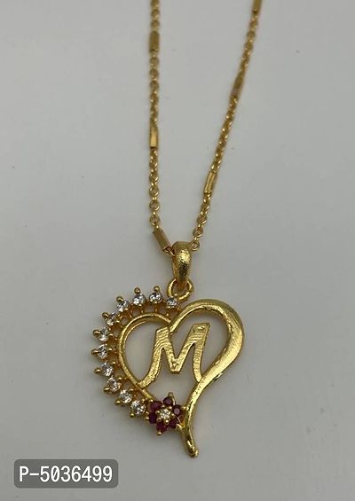 Excellent Finished M Letter Diamond Chain with Pendant-thumb0