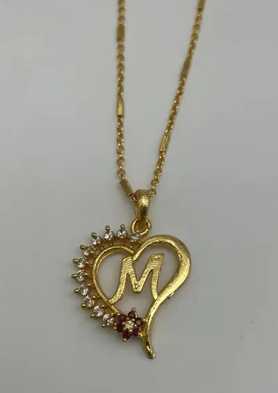 Trendy Designer Gold Plated Initials Pendant