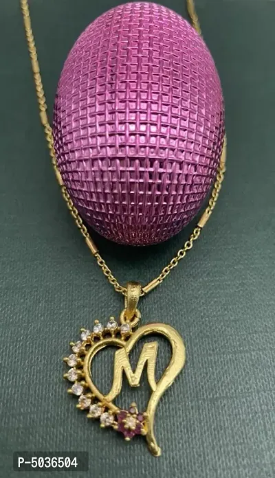 Excellent Finished M Letter Diamond Chain with Pendant-thumb0
