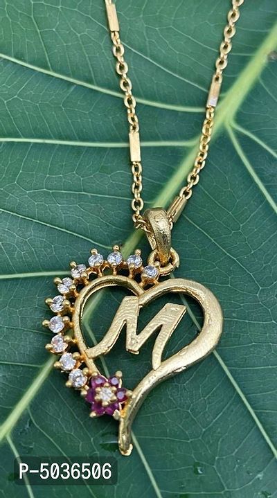 Excellent Finished M Letter Diamond Chain with Pendant