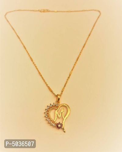 Excellent Finished M Letter Diamond Chain with Pendant