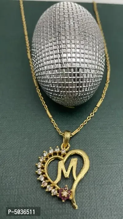 Excellent Finished M Letter Diamond Chain with Pendant