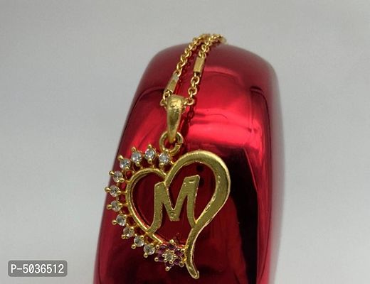Excellent Finished M Letter Diamond Chain with Pendant