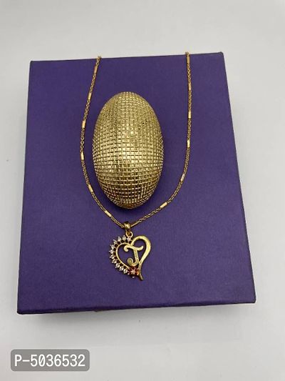 Brass J  Love Heart Shape Chain with Pendant-thumb0