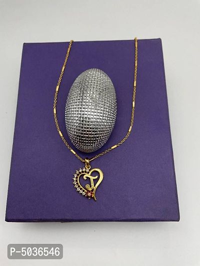 Brass J  Love Heart Shape Chain with Pendant