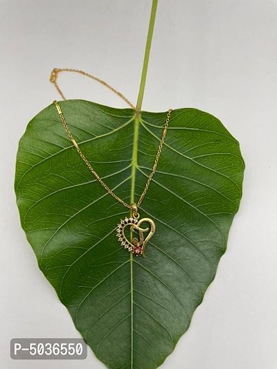 Brass J  Love Heart Shape Chain with Pendant