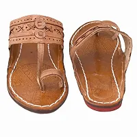 Royal Khwaab Men's Daily/Casual/Ethnicwear Slip-on Flat Handmade Kolhapuri Chappal(Brown) UK-11-thumb4