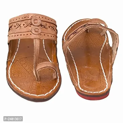 Royal Khwaab Men's Daily/Casual/Ethnicwear Slip-on Flat Handmade Kolhapuri Chappal(Brown) UK-11-thumb5