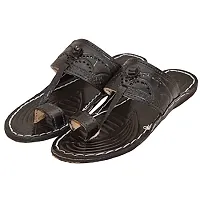 Royal Khwaab Men's Daily/Casual/Ethnicwear Slip-on Flat Handmade Kolhapuri Chappal(K2-Black) UK-10-thumb3