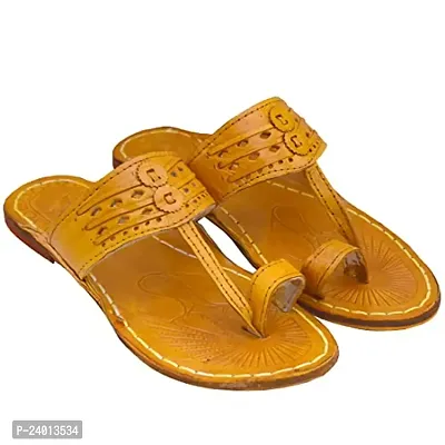 Royal Khwaab Men's Kolhapuri Chappal/Slipper/Sandal/Handcrafted 100% Genuin Leather (Kapshi Shape) Brown-thumb2
