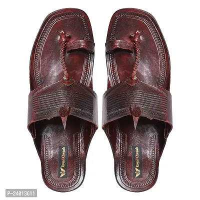 Royal Khwaab Men's Kolhapuri chappals Leather hardcrafted Stylish,Ethinicwear  Dailywear Designed with Excellence 100% Comfortable. Brown-thumb4