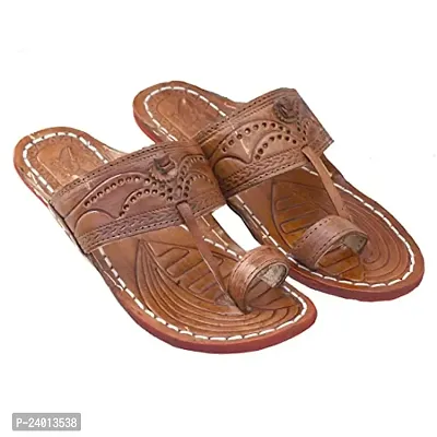 Royal Khwaab Men's Kolhapuri Chappal/Slipper/Sandal/Handcrafted 100% Genuin Leather Kapshi Shape(Brown)-10-thumb2