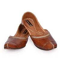 Royal Khwaab Women's Daily/Casual/Ethnicwear Slip-on Brown Color Flat Jutti/Mojari/Belly/Punjabi Jutti-thumb1