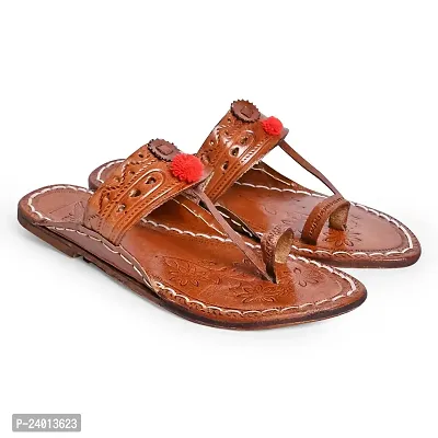 Royal Khwaab Women's Kolhapuri chappals Leather hardcrafted Stylish,Ethinicwear  Dailywear Designed with Excellence 100% Comfortable.-thumb5