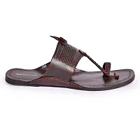 Royal Khwaab Men's Kolhapuri chappals Leather hardcrafted Stylish,Ethinicwear  Dailywear Designed with Excellence 100% Comfortable. Brown-thumb2
