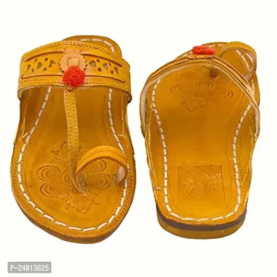 Royal Khwaab Women's Kolhapuri chappals Leather hardcrafted Stylish,Ethinicwear  Dailywear Designed with Excellence 100% Comfortable.-thumb5