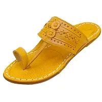 Royal Khwaab Men's Daily/Casual/Ethnicwear Slip-on Brown Color Flat Handmade Kolhapuri Chappal (Brown-thumb3
