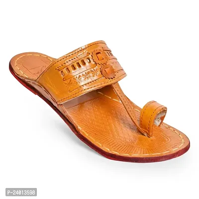 Royal Khwaab Men's Daily/Casual/Ethnicwear Slip-on Flat Handmade Kolhapuri Chappal?-thumb0