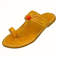 Royal Khwaab Women's Kolhapuri chappals Leather hardcrafted Stylish,Ethinicwear  Dailywear Designed with Excellence 100% Comfortable.-thumb1