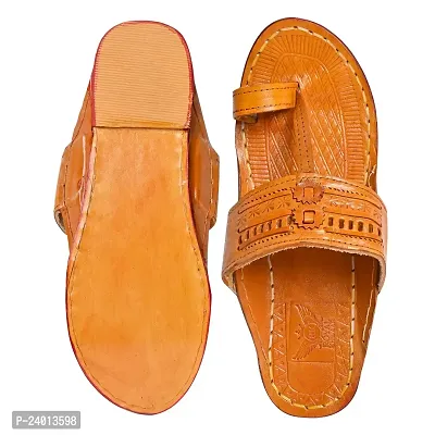 Royal Khwaab Men's Daily/Casual/Ethnicwear Slip-on Flat Handmade Kolhapuri Chappal?-thumb5