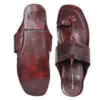 Royal Khwaab Men's Kolhapuri chappals Leather hardcrafted Stylish,Ethinicwear  Dailywear Designed with Excellence 100% Comfortable. Brown-thumb4