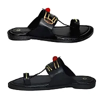 Royal Khwaab Men's Kolhapuri chappals Leather hardcrafted Stylish,Ethinicwear  Dailywear Designed with Excellence 100% Comfortable.-thumb2