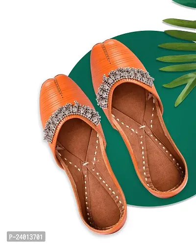 Royal Khwaab Women's Punjabi Jutti 100% Leather MojariStylish Ethinic Wear Tradiional Stylish Classy Look74-thumb2