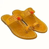 Royal Khwaab Women's Kolhapuri chappals Leather hardcrafted Stylish,Ethinicwear  Dailywear Designed with Excellence 100% Comfortable.-thumb2