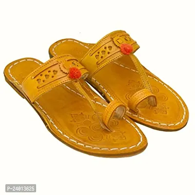 Royal Khwaab Women's Kolhapuri chappals Leather hardcrafted Stylish,Ethinicwear  Dailywear Designed with Excellence 100% Comfortable.-thumb3