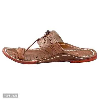 Royal Khwaab Men's Kolhapuri Chappal/Slipper/Sandal/Handcrafted 100% Genuin Leather Kapshi Shape(Brown)-10-thumb4