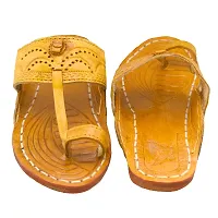 Royal Khwaab Men's Daily/Casual/Ethnicwear Slip-on Brown Color Flat Handmade Kolhapuri Chappal (Brown-thumb2